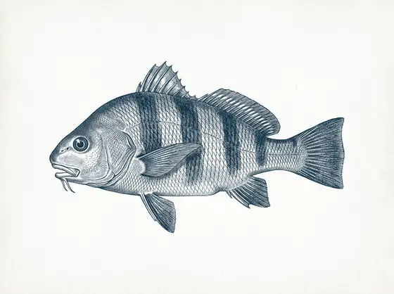 Engraved-style illustration of a black drum
